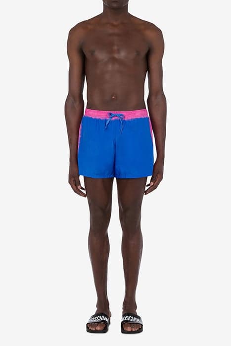 MOSCHINO PAINT NYLON SWIM SHORTS BLUE by Moschino