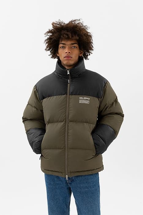 OBSERVER PUFFER JACKET KHAKI GREEN/BLACK by Axel Arigato