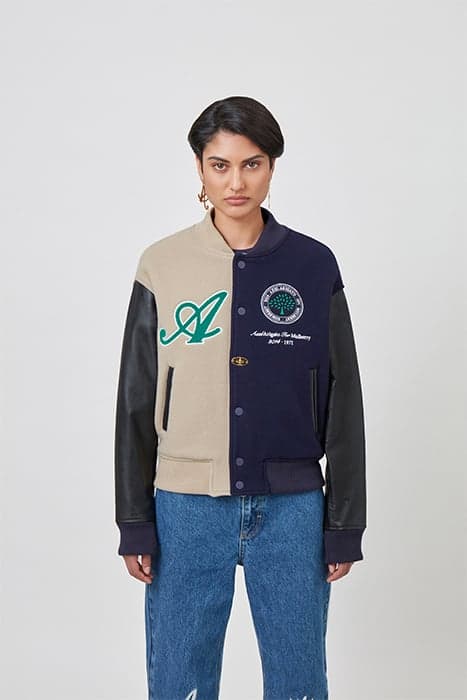 AA X MULBERRY BOMBER JACKET NAVY/BEIGE by Axel Arigato