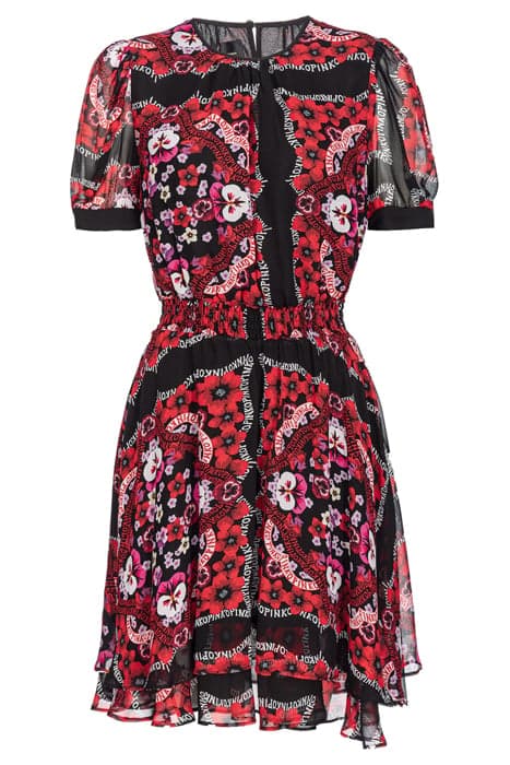 AEROGRAFISTA DRESS BLACK/RED MULTI by PINKO