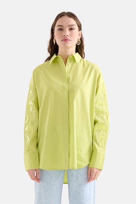 LM-SBSEQUIN POPLIN BLOUSE LIMEGREEN by Shoeby