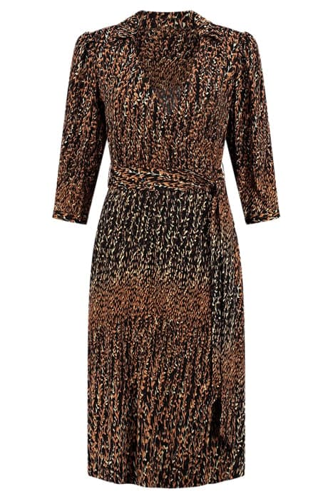 SOLEDAD WRAP DRESS LS HAZEL/BEIGE/BLACK by Fifth House