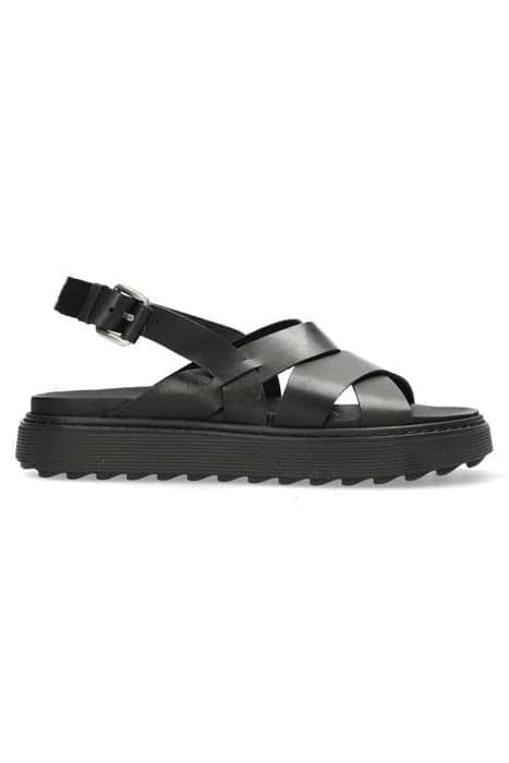 SHS1184 SANDAL NATURAL DYED SMOOTH LEATHER BLACK by Shabbies Amsterdam