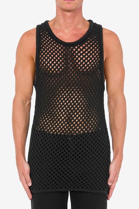 PERFORATED KNIT TANK TOP BLACK by Moschino