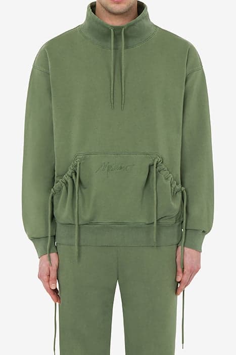 SIGNATURE LOGO FADED COTTON SWEATSHIRT GREEN by Moschino