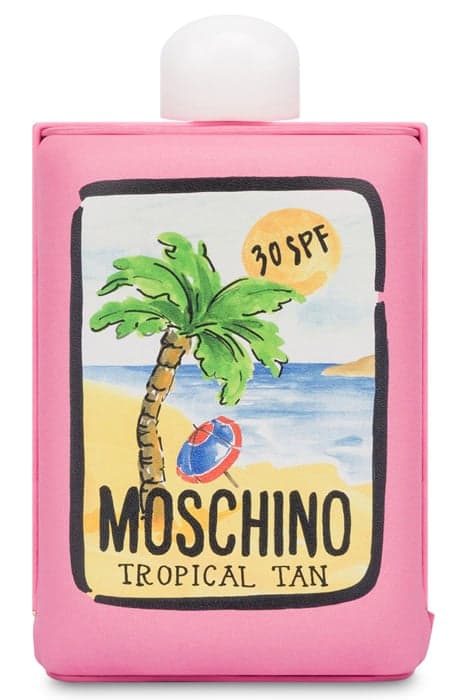 SUNSCREEN BAG IN PADDED NAPPA PINK by Moschino