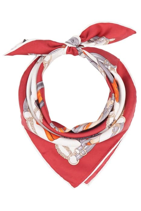 SILK SCARF SQUARED HATS RED AND WHITE RED WHITE by Mucho Gusto