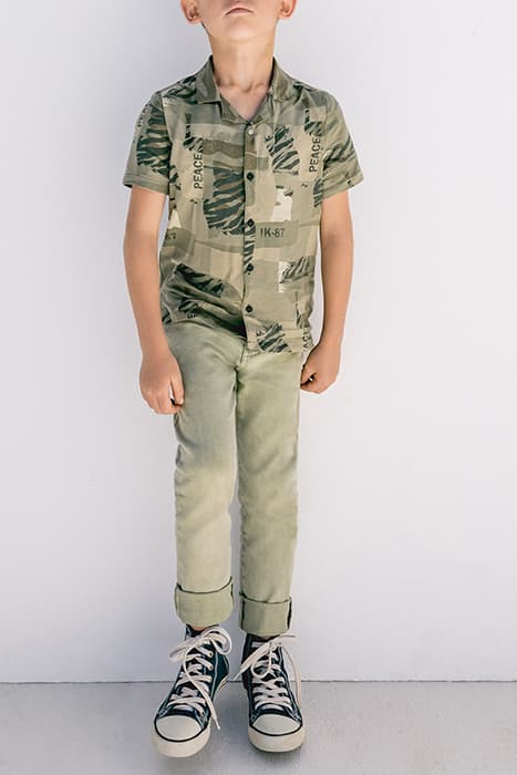 BOYS’ KHAKI CAMOUFLAGE PRINT LENZING™ ECOVERO™ SHIRT by IKKS