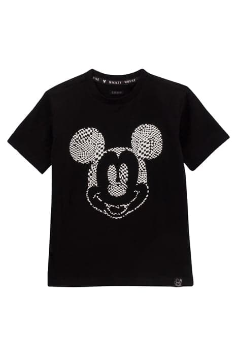 BLACK IKKS–MICKEY T-SHIRT, CHECKERBOARD MICKEY IMAGE by IKKS