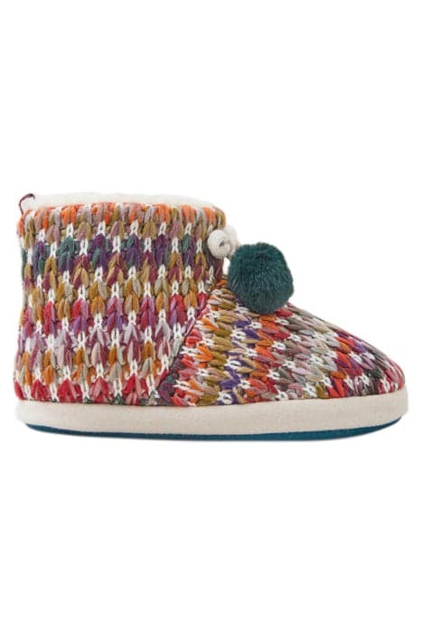 KNITTED SLIPPER BOOTIE NATURAL MULTI by White Stuff