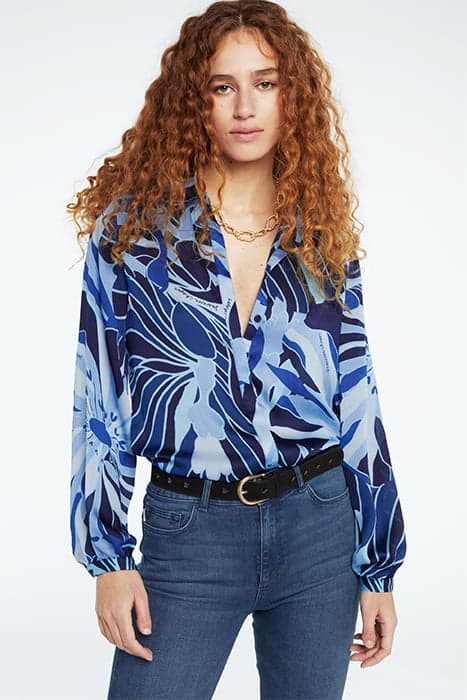 FRIDA COLLAR BLOUSE NAVY/SUMMER BLUE by Fabienne Chapot