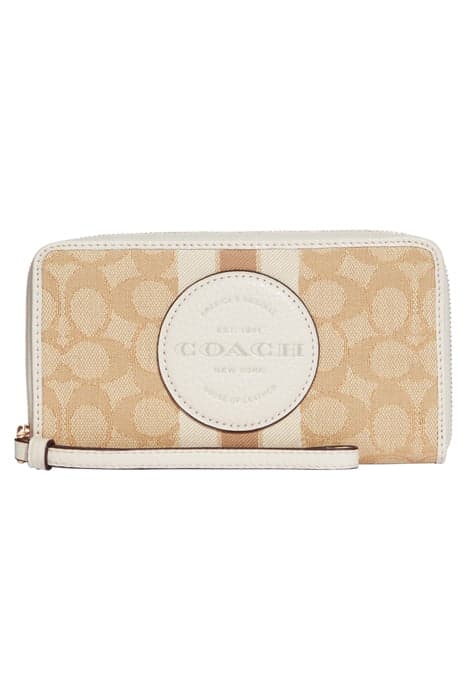 DEMPSEY LARGE PH WALLET IN SIGNATURE JACQUARD LIGHT KHAKI CH by Coach