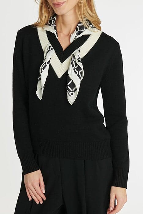 MERINOS PULL BLACK / OFF WHITE by Paule Ka