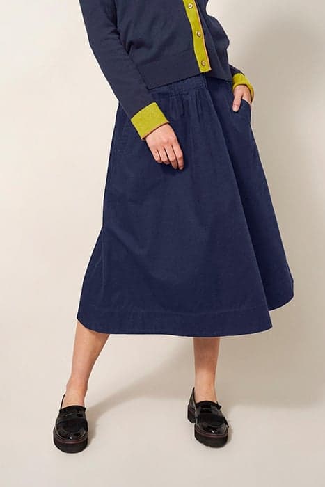 CHARLOTTE CORD MIDI SKIRT DARK NAVY by White Stuff