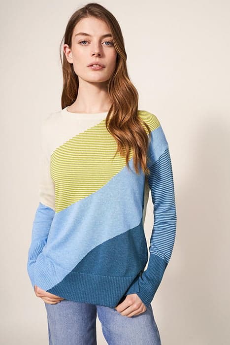 OLIVE ABSTRACT JUMPER BLUE MULTI by White Stuff