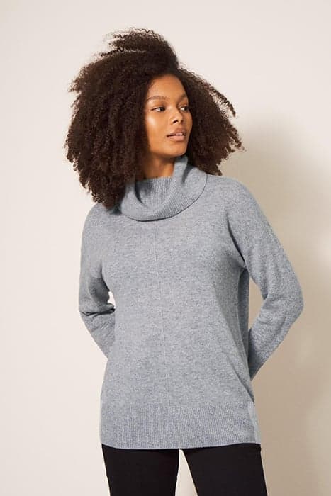 CALLIE H NECK CASHMERE JUMPER MID GREY by White Stuff