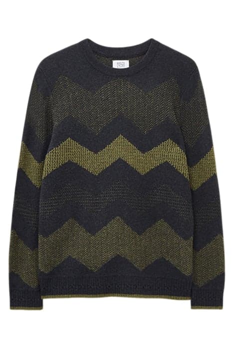 ZIG ZAG TEXTURED CREW CHARCOAL GREY by White Stuff