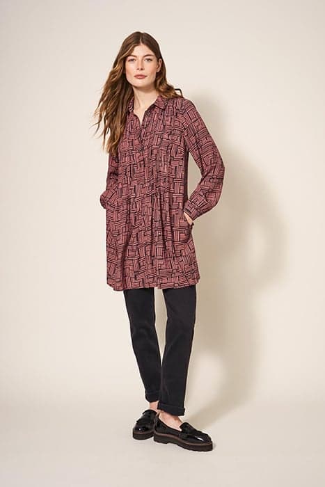 GEORGIE SHIRT TUNIC NAVY MULTI by White Stuff