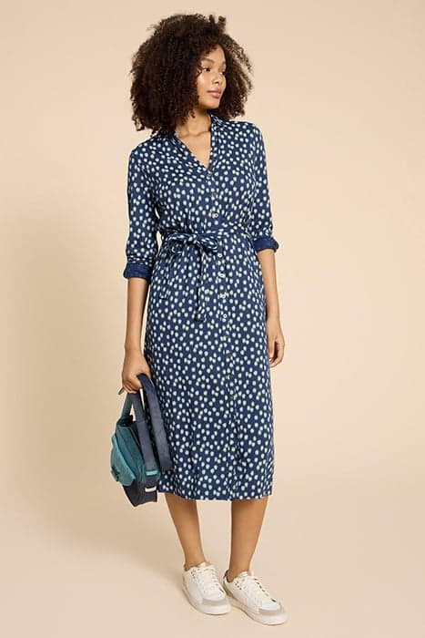 ANNIE JERSEY SHIRT DRESS NAVY PRINT by White Stuff