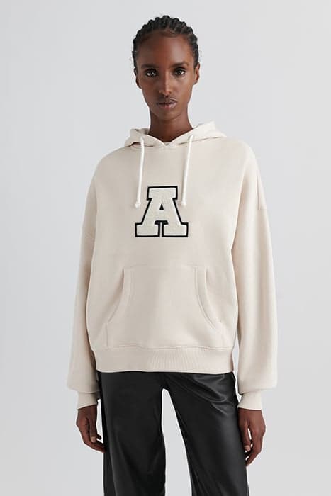 COLLEGE A APPLIQUÉD HOODIE PALE BEIGE by Axel Arigato