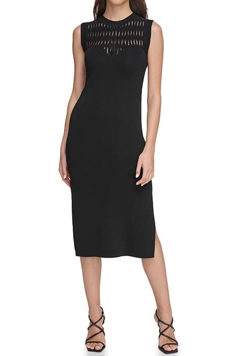 PATTERN CUT OUT DRES BLACK by DKNY