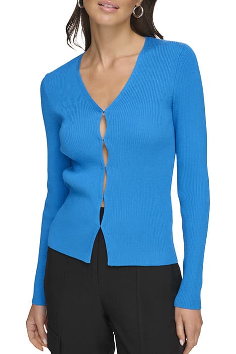 L/S HOOK EYE FRNT C ELECTRIC BLUE by DKNY