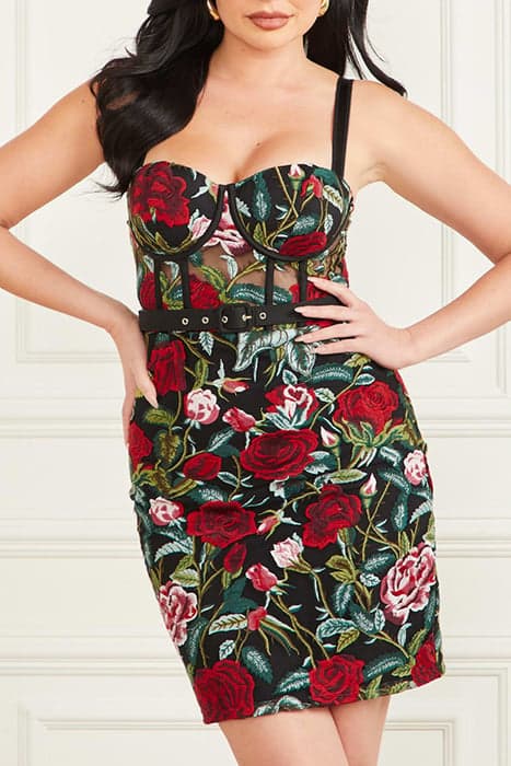 FLORAL CORSET DRESS BLACK FLORAL MULTI by Marciano by Guess