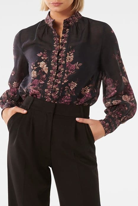 BRINLEY BORDER PRINT BLOUSE ARDEN FLORAL by Forever New