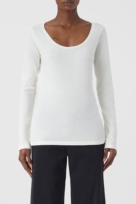 DEEP NECK LONG SLEEVE T-SHIRTS ECRU by Closed