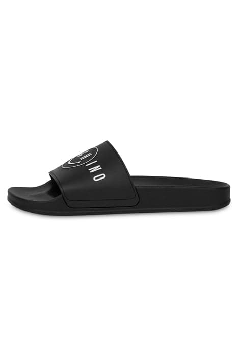 MOSCHINO SMILEY® POOL SLIDES BLACK by Moschino