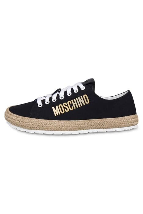 CANVAS SNEAKERS WITH ROPE SOLE BLACK by Moschino