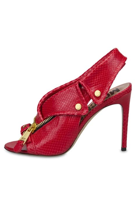 BIKER CALF SANDALS RED by Moschino