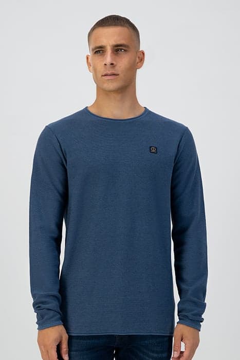 CREW NECK PLAITED COTTON DK. NAVY by Dstrezzed