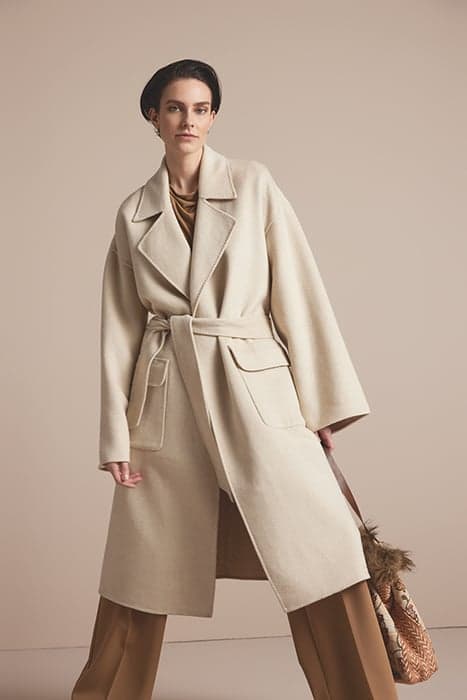 WOOL COAT WOOL CLASSIC IVORY by Summum Woman