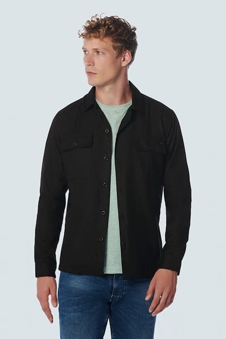 OVERSHIRT BUTTON CLOSURE SOLID BLACK by No Excess