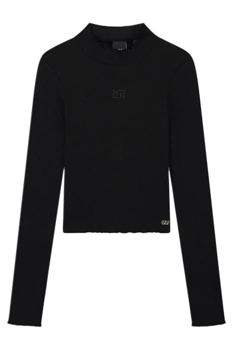 RIB TOP TURTLE LS CROPPED BLACK by NIK & NIK