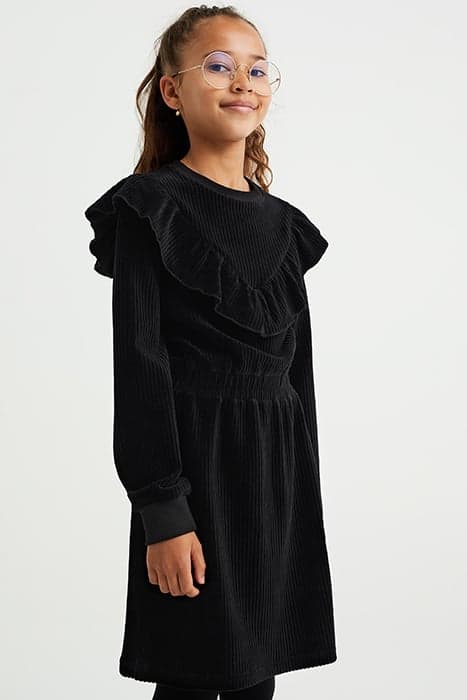 DRESS MID LENGTH BLACK by WE Fashion