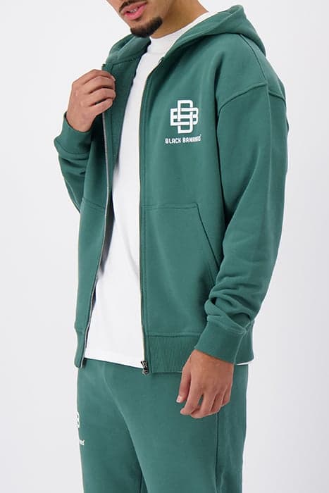 CITY ZIPPER HOODIE GREEN by Black Bananas