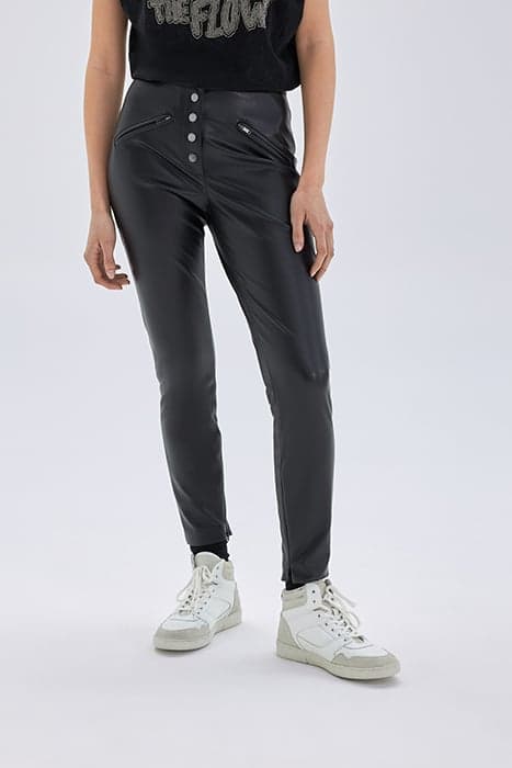 BLACK ROCK SKINNY TROUSERS, VISIBLE PRESS STUDS by IKKS