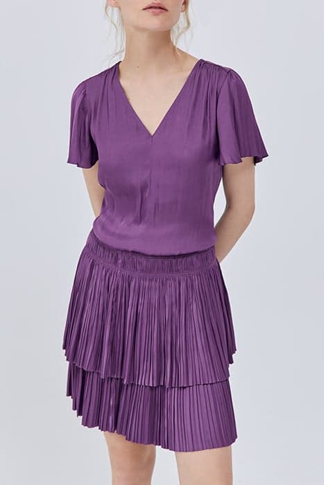 PURPLE SHORT DRESS WITH MICRO-PLEATED RUFFLES by IKKS