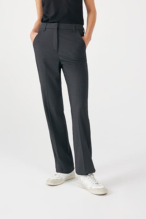 BLACK SEMI-PLAIN JACQUARD STRAIGHT SUIT TROUSERS by IKKS