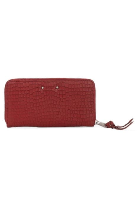 RED CROC-EMBOSSED LEATHER 1440 COMPAGNON WALLET by IKKS