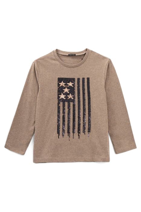 BOYS’ MOCHA REVERSIBLE SEQUIN FLAG ORGANIC COTTON T-SHIRT by IKKS