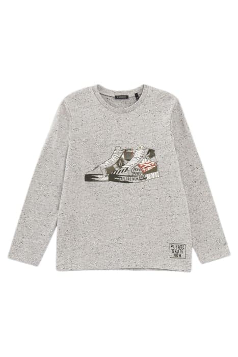 BOYS’ GREY MARL EMBROIDERED TRAINERS T-SHIRT by IKKS