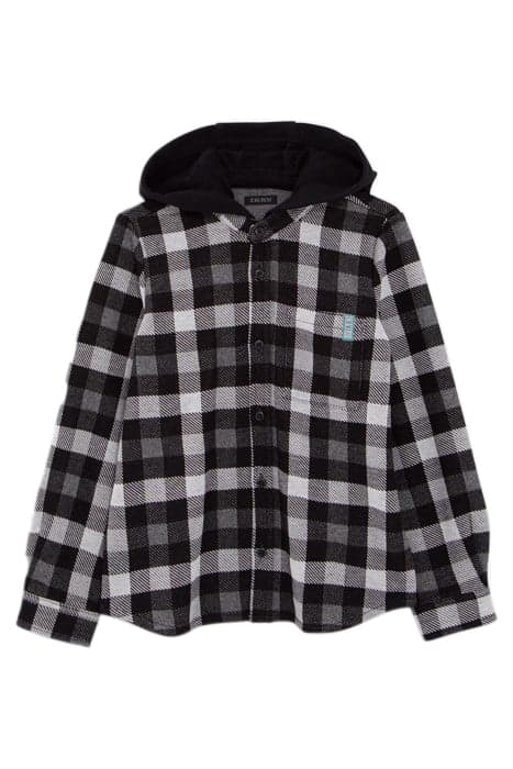 BOYS' BLACK CHECK SHIRT WITH DETACHABLE HOOD by IKKS