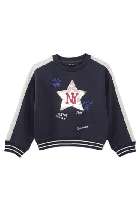 GIRLS’ NAVY SWEATSHIRT WITH REVERSIBLE SEQUIN STAR by IKKS