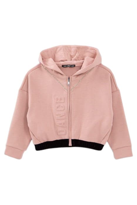 PINK EMBOSSED SLOGAN CROPPED CARDIGAN by IKKS