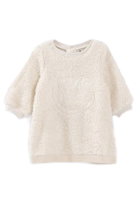 BABY GIRLS’ ECRU SHERPA DRESS WITH EMBROIDERED LOGO by IKKS