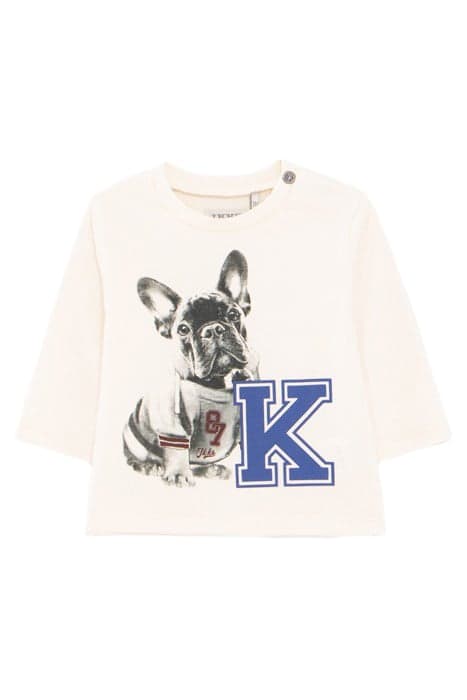 BABY BOYS’ ECRU DOG IMAGE ORGANIC COTTON T-SHIRT by IKKS