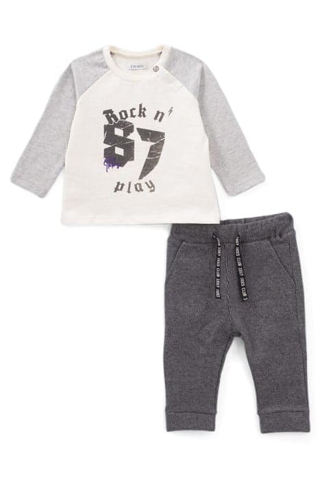 BABY BOYS' GREY JOGGERS AND T-SHIRT OUTFIT by IKKS